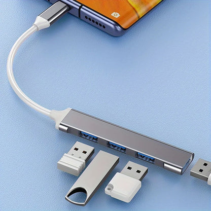 4 Port USB C Hub USB 3.0/3.1 OTG Adaptor - Gray