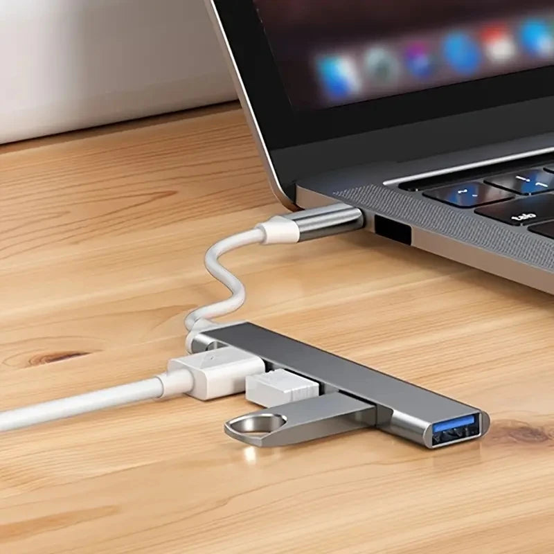 4 Port USB C Hub USB 3.0/3.1 OTG Adaptor - Gray